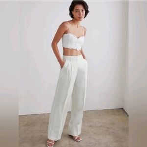 Wilfred White Wide-Leg Pants